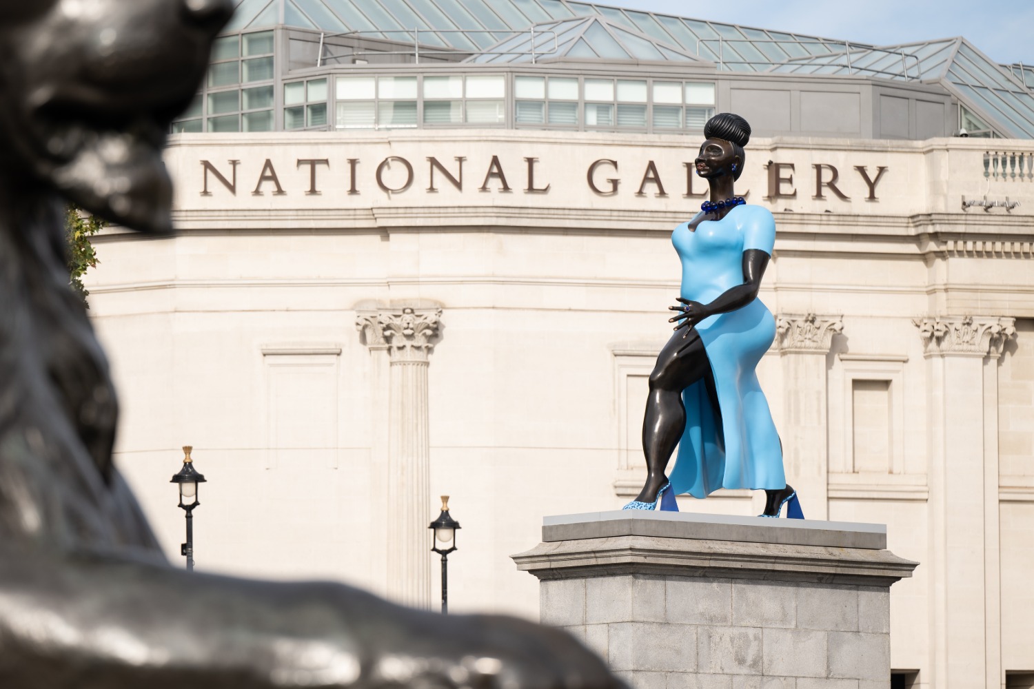 Tschabalala Self unveils “Lady in Blue” sculpture on London’s Trafalgar Square Fourth Plinth.