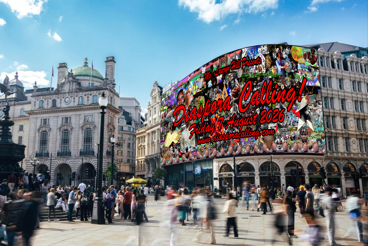 Ms. Lauryn Hill has curated a new commission by Lauren Halsey on London’s Piccadilly Lights.