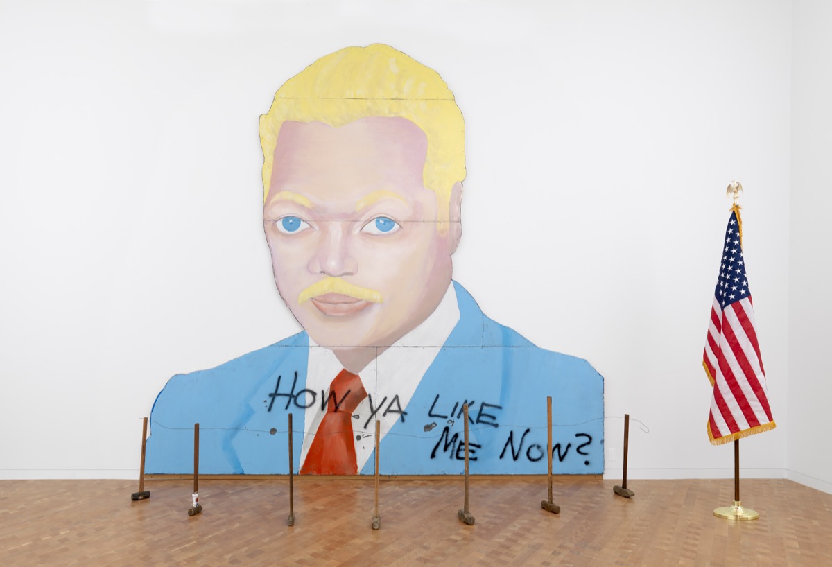 David Hammons S Painting Of Jesse Jackson As A White Man Provoked A Sledgehammer Attack Artsy